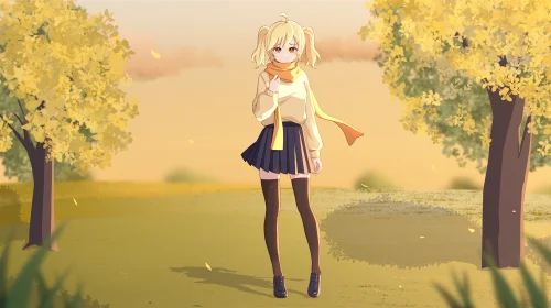 同人or原创图，林间少女