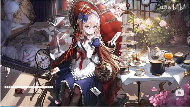 【AI/动态壁纸/手机】《爱丽丝茶会绘本录》